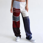 One-of-a-Kind Upcycled Vintage Knit Patchwork Pants
