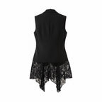 The Midnight Magistrate | Tailored Lace Peplum Vest