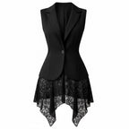 The Midnight Magistrate | Tailored Lace Peplum Vest