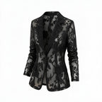 The Ghost Garden | Textured Abstract Sheer Botanical Blazer