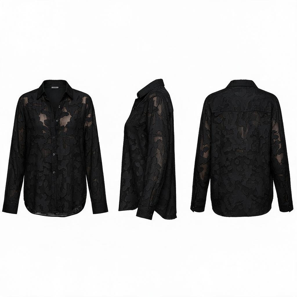 The Ghost Garden | Textured Abstract Button-Up Shirt