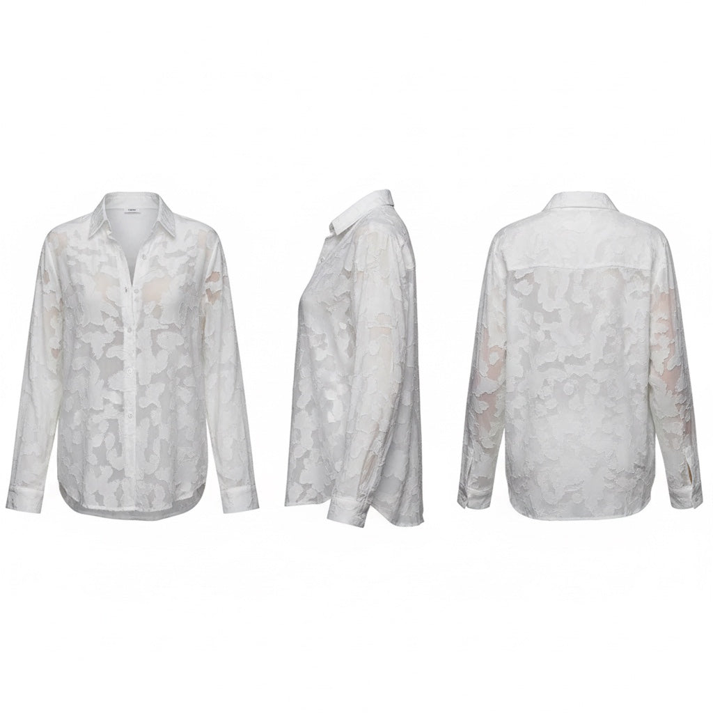 The Ghost Garden | Textured Abstract Button-Up Shirt