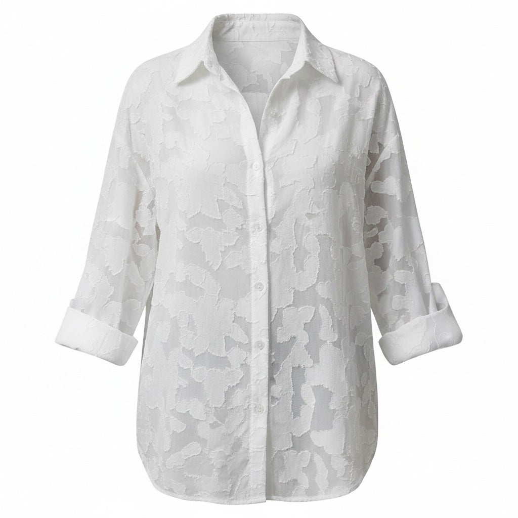 The Ghost Garden | Textured Abstract Button-Up Shirt