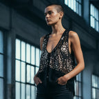 The Gilded Vagabond | Sequin & Lace Ruffle Babydoll Top
