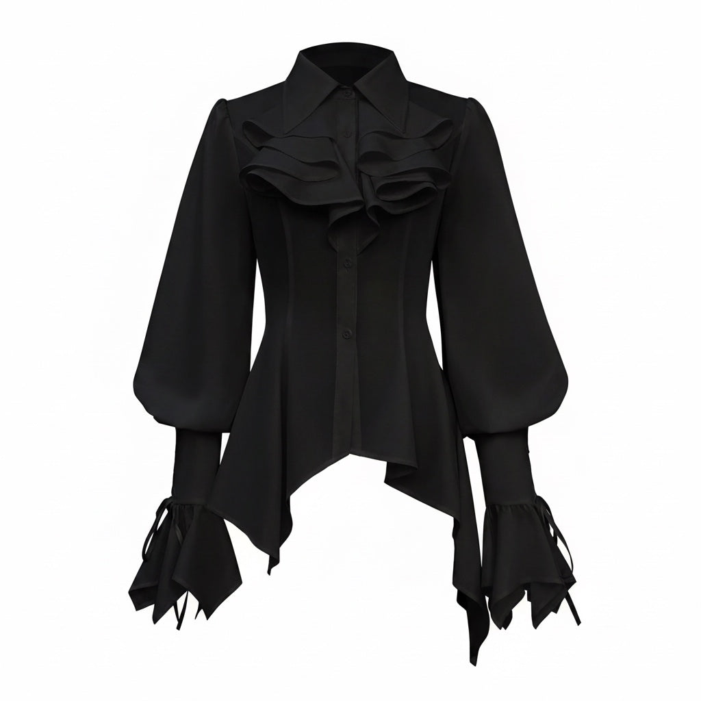 The Rebellious Heiress | Victorian Corset Ruffle Blouse