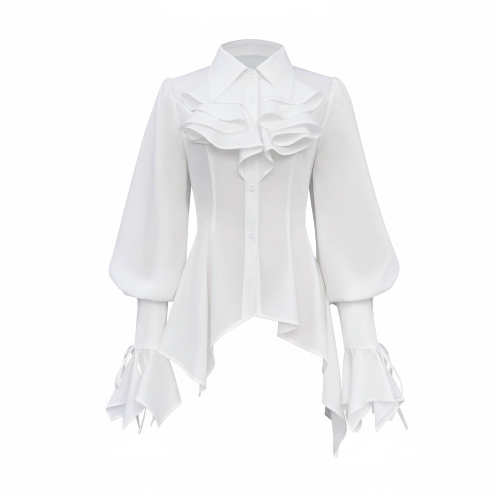 The Rebellious Heiress | Victorian Corset Ruffle Blouse
