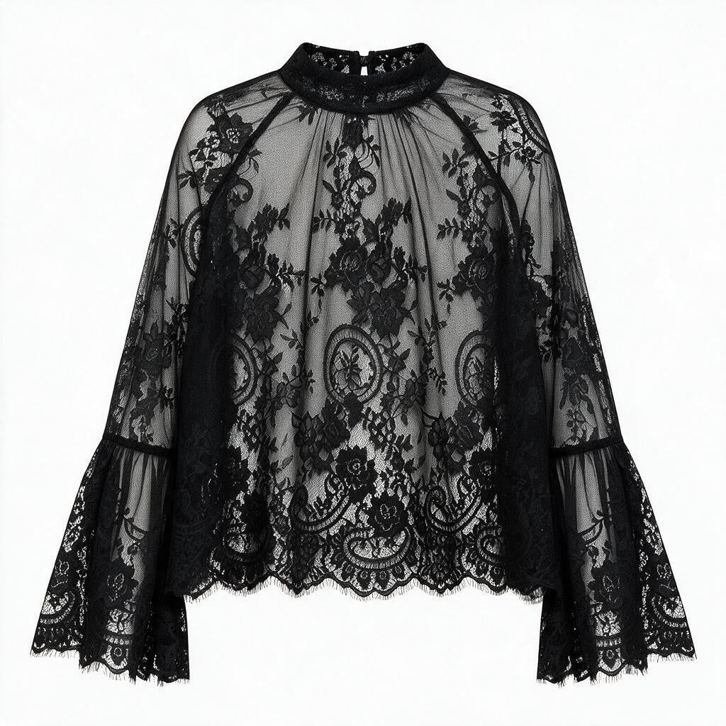 The Forgotten Romance | Victorian Lace Bell Sleeve Blouse