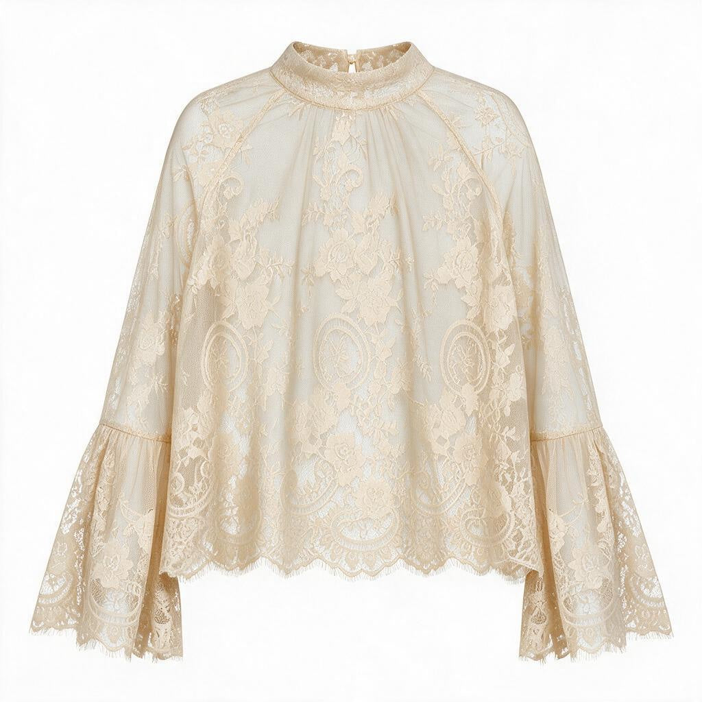 The Forgotten Romance | Victorian Lace Bell Sleeve Blouse