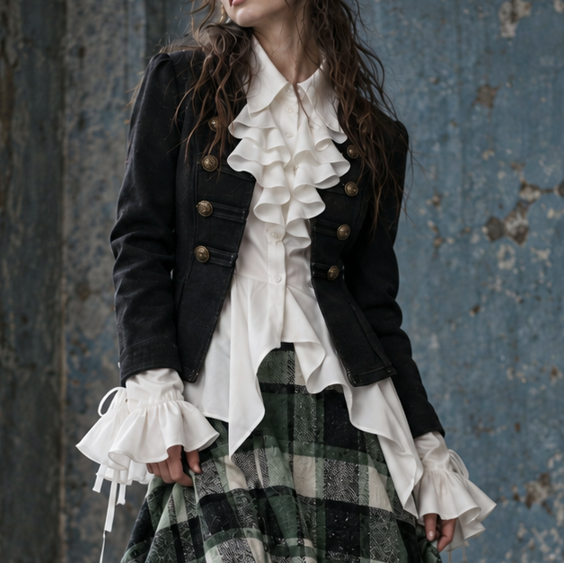 The Rebellious Heiress | Victorian Corset Ruffle Blouse