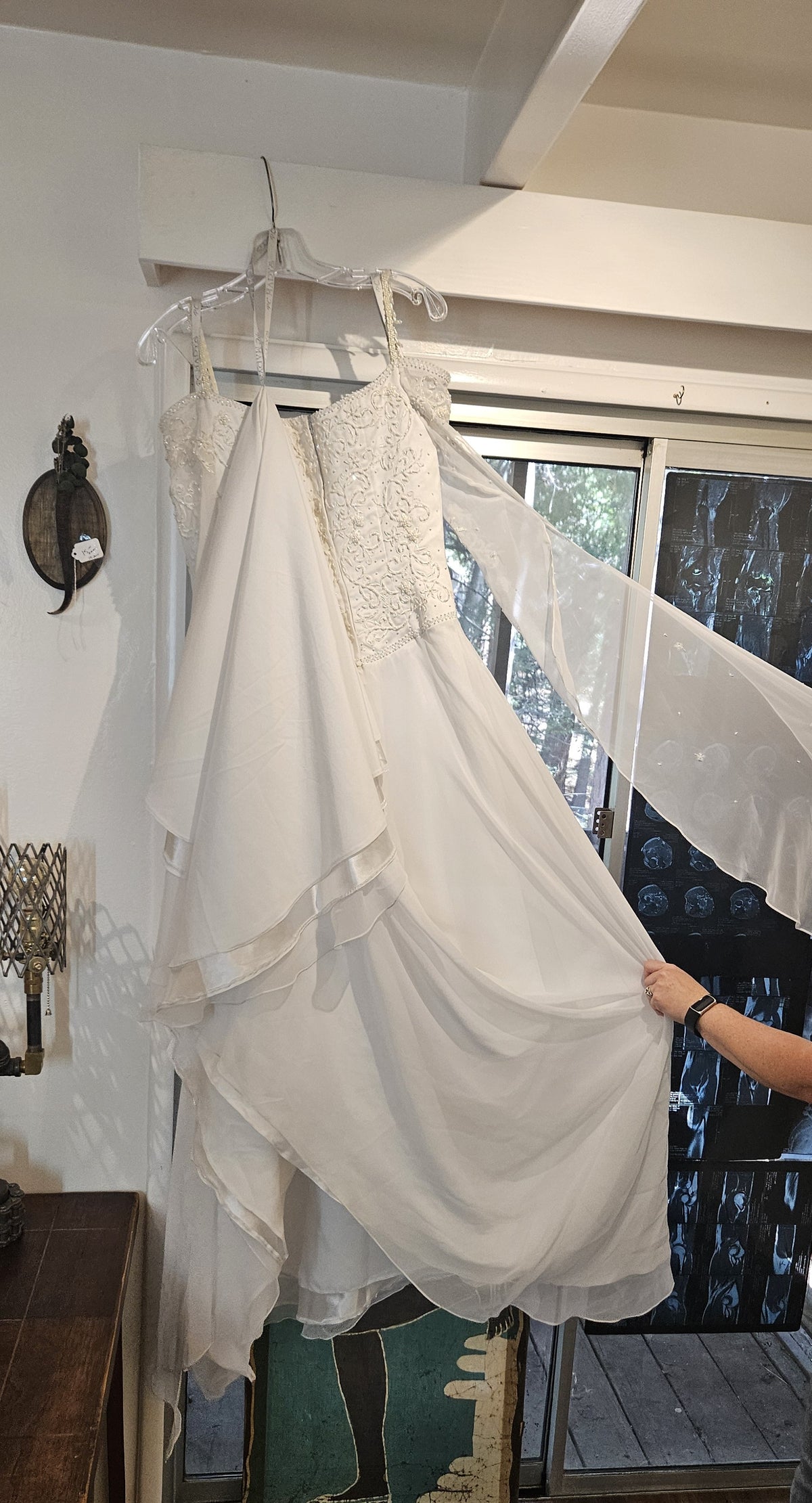Mary’s Bridal 2001 Vintage Wedding Dress Size 4 | Beaded Chiffon Gown never worn only tried on.