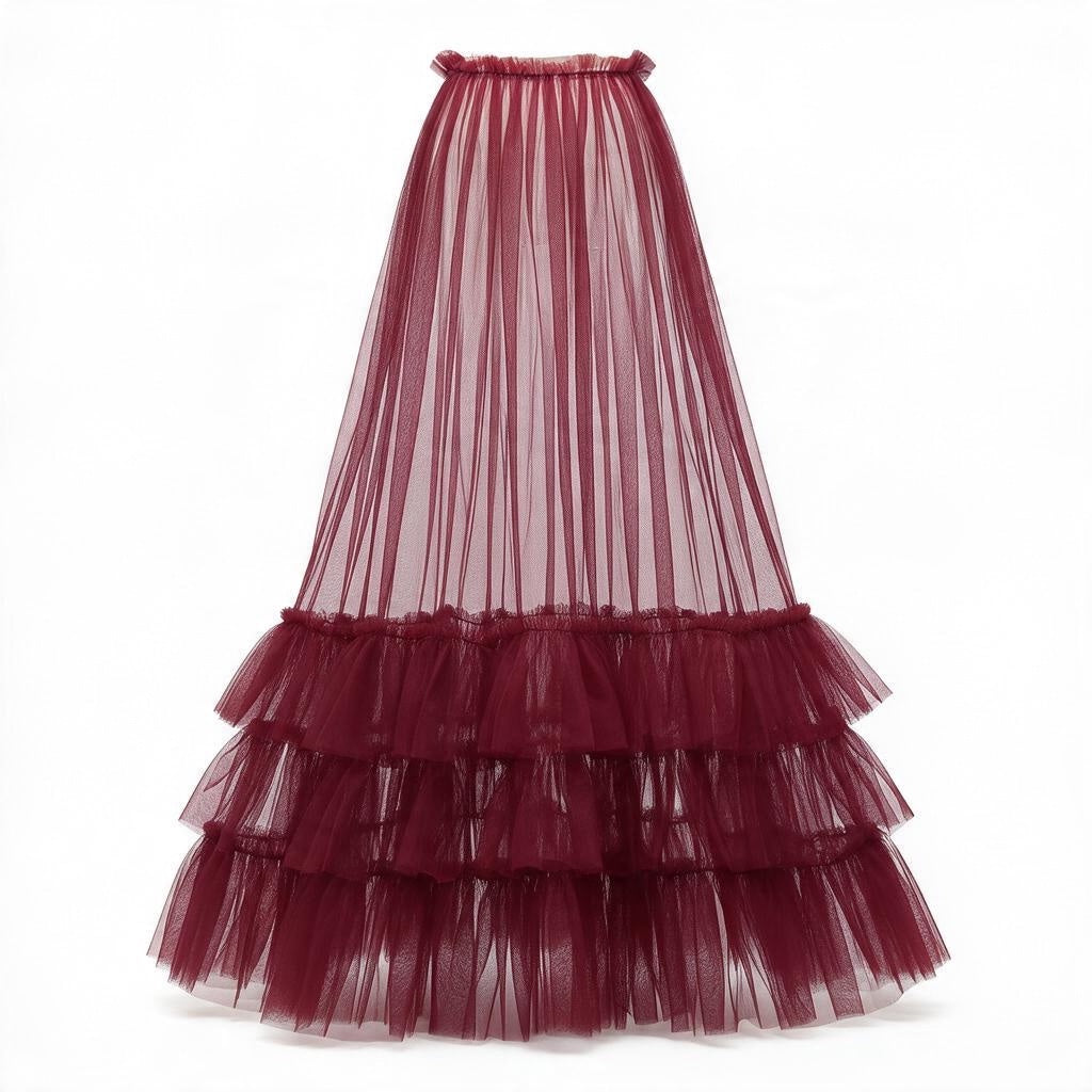 The Eternal Romance | Cascading Ruffle Tulle Maxi Skirt